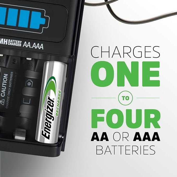 Energizer Battery Charger for AA and AAA Batteries, Recharge Pro Included 4x AA Rechargeable Batteries - Image 3