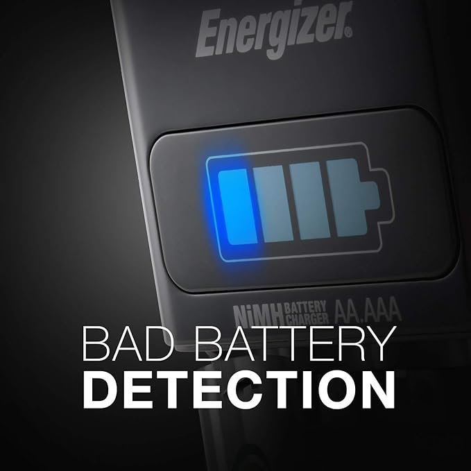 Energizer Battery Charger for AA and AAA Batteries, Recharge Pro Included 4x AA Rechargeable Batteries - Image 4